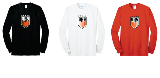 OHS BS Cotton Blend Long Sleeve Tee Black, Orange, White.  Unisex and Youth Sizes