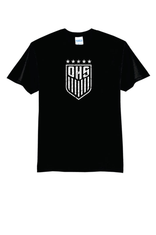 OHS BS Cotton Blend Tee Black with Distressed Logo. Unisex and Youth Sizes
