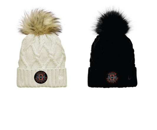 Oregon Boys Lacrosse  New Era Faux Fut Pom Beanie V2