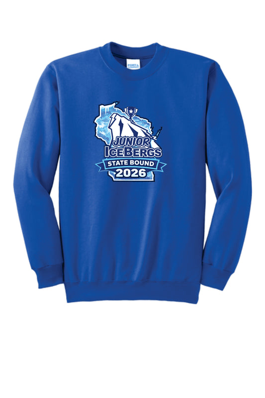 Jr Icebergs State Bound 2026 Blend Pullover Crewneck. Uninisex/ Youth