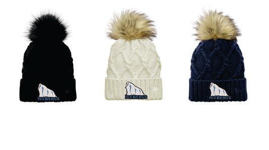 Icebergs New Era Faux Fut Pom Beanie