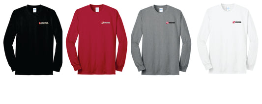 O&A Cotton Blend Long Sleeve Tee Black with Embroidered Logo