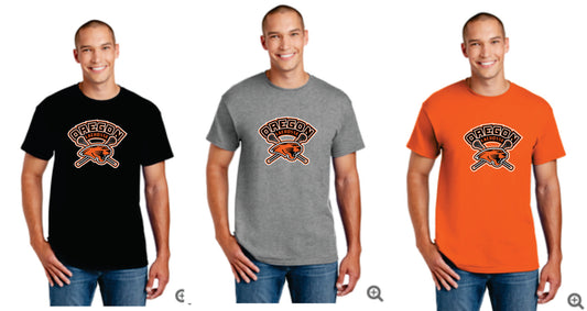 Oregon Lacrosse Digital Print Tee Orange, Black or Gray v1, Unisex/ Youth