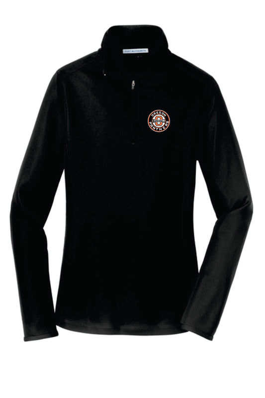 OBB 1/4 Zip Pin Point Mesh Poly Fleece  Pullover Women V2