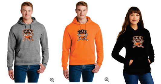 OHS Boys Lacrosse Cotton Blend Pullover Hoodie Orange, Black or Gray, Uninisex/ Women/Youth  OHS1
