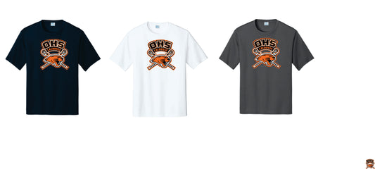 OHS Boys Lacrosse  Performance Tee. Black, Gray White.  Unisex Women  and Youth Sizes OHS1