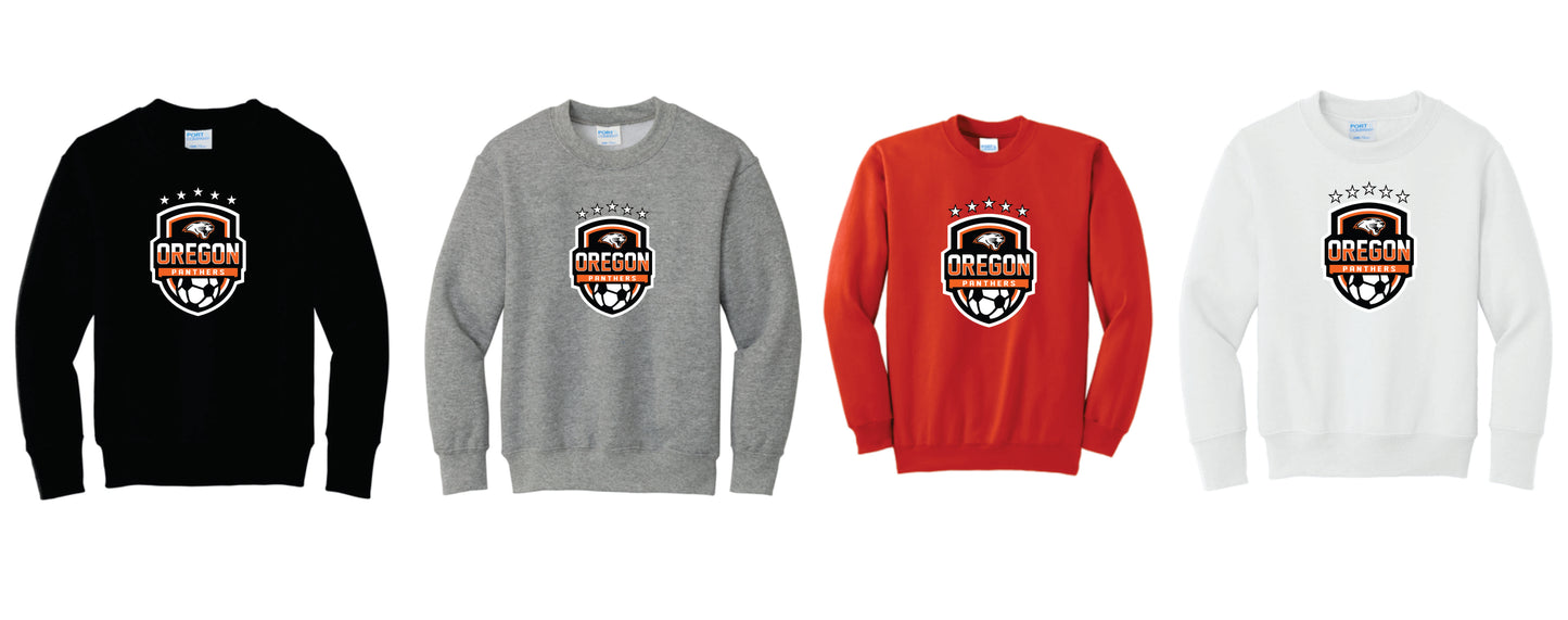 Cotton Blend Pullover Crewneck. Black, Gray, Orange, White.  Unisex Sizes