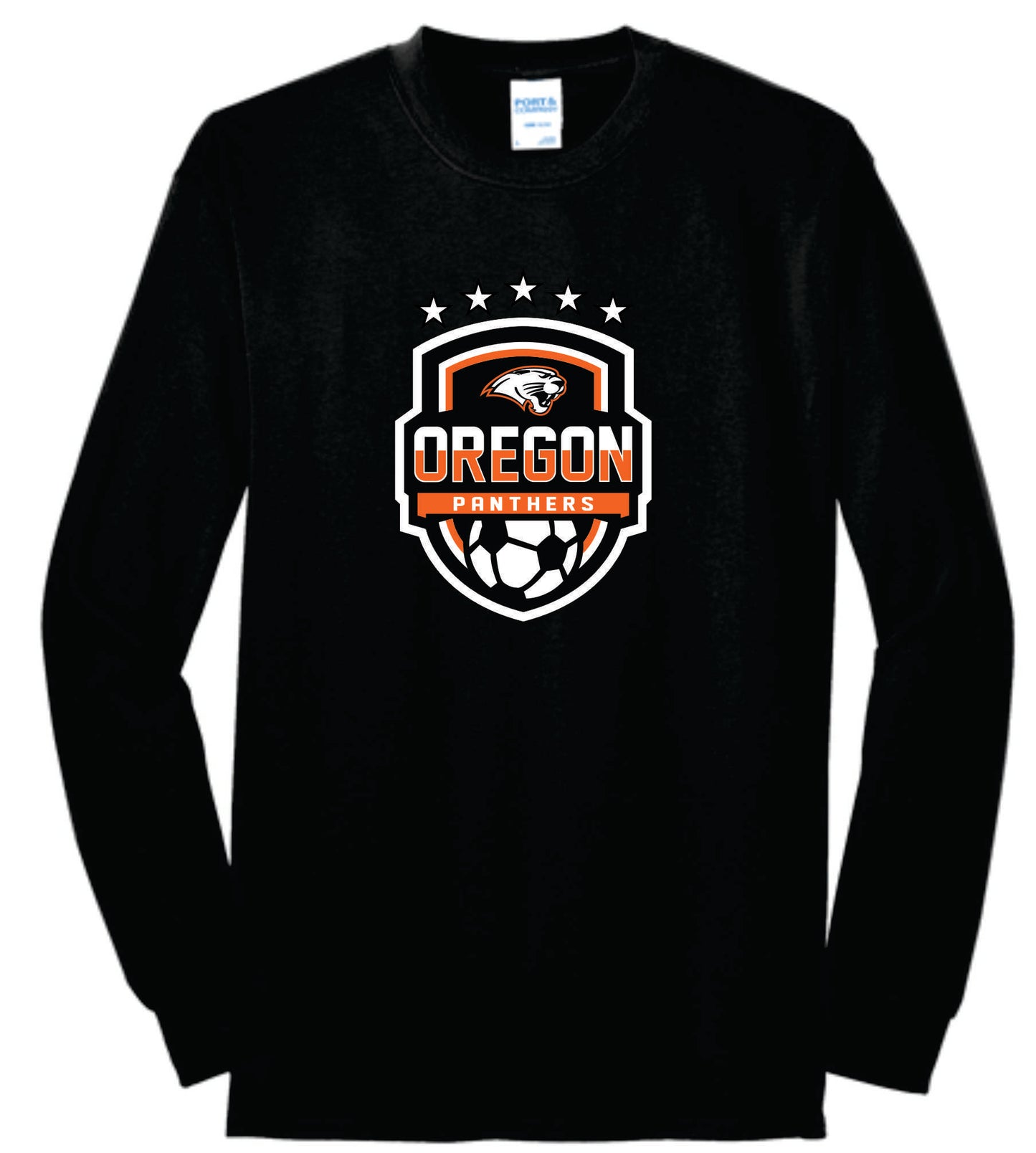 Cotton Blend Long Sleeve Tee Black, Gray, Orange, White.  Youth Sizes