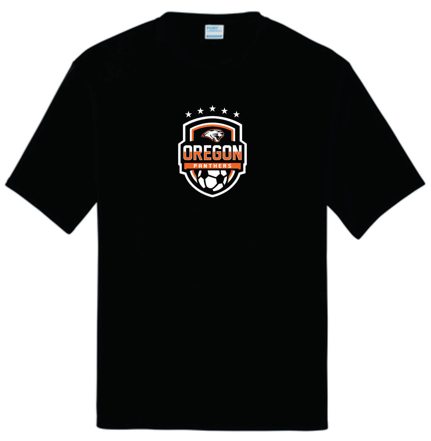 Performance Tee with Digital Print. Black, Gray, Orange, White. Youth Sizes