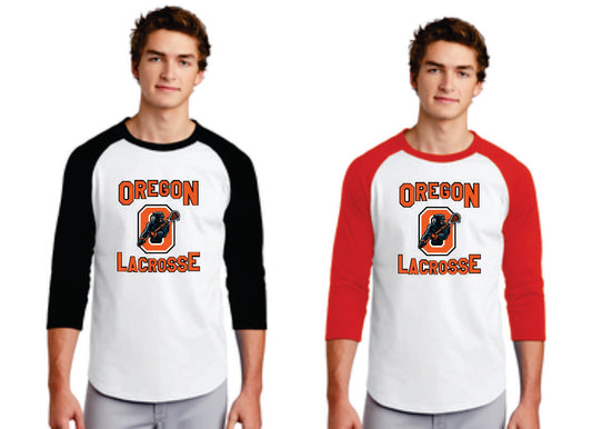 Oregon Lacrosse Baseball Shirt, Youth/ Adult V4