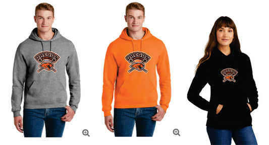 Oregon Lacrosse Digital Print Pullover Hoodie Orange, Black or Gray, Uninisex/ Women/Youth  V1
