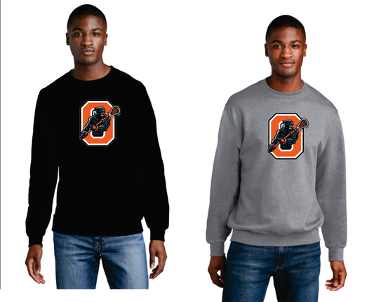 Oregon Lacrosse Digital Print Pullover Crewneck, Black or Gray, Uninisex/ Youth V5