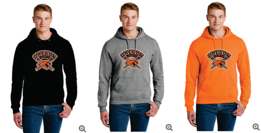 Oregon Lacrosse Digital Print Pullover Hoodie Orange, Black or Gray, Uninisex/ Youth  V1