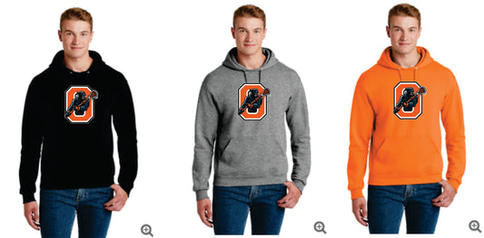 Oregon Lacrosse Digital Print Pullover Hoodie Orange, Black or Gray, Uninisex/ Youth  V5