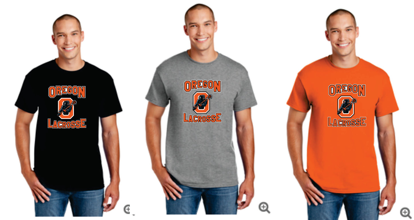 Oregon Lacrosse Digital Print Tee Orange, Black or Gray v4