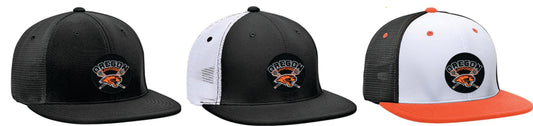 Oregon Lacrosse Flat Bill Mesh Trucker Hat Flex Fit v1