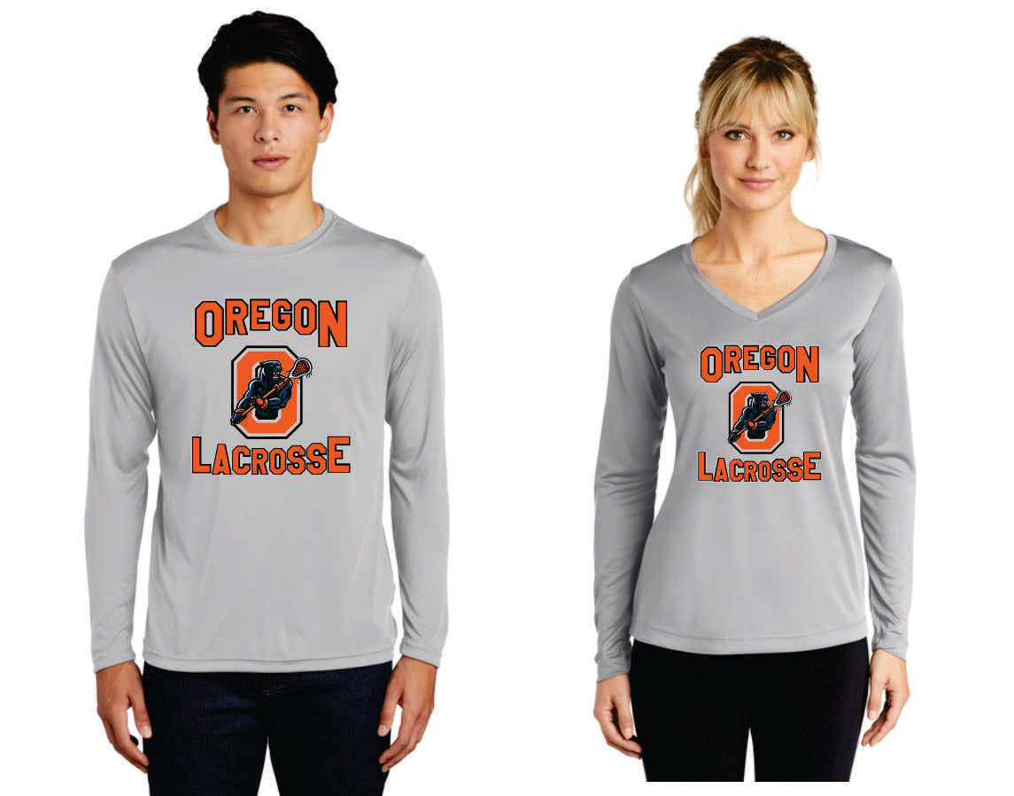 Oregon Lacrosse  Sublimated Long Sleeve T-shirt, Men, Women, Youth V4