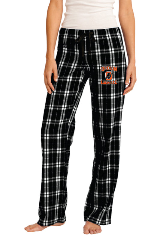 Oregon Lacrosse Plaid Flannel Pajama Pants Men Women  V4