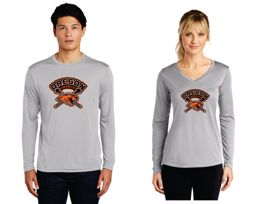 Oregon Lacrosse  Sublimated Long Sleeve T-shirt v1, Men, Women, Youth