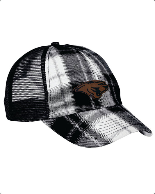 Oregon Panthers Adams Plaid Flannel Cap with Leatherette Patch V1