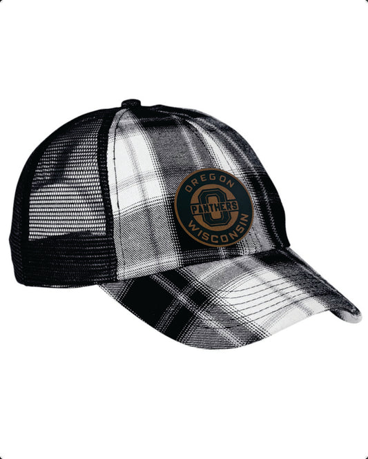 Oregon Panthers Adams Plaid Flannel Cap with Leatherette Patch V2