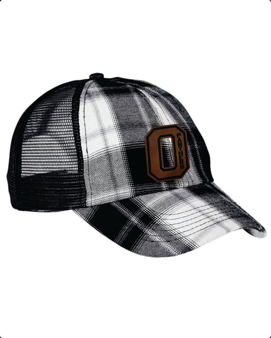 Oregon Panthers Adams Plaid Flannel Cap with Leatherette Patch V3