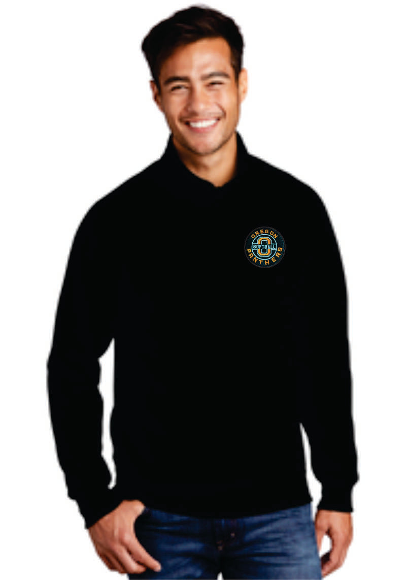 Oregon Softball Embroidered 1/4 Zip Sweatshirt Pullover Men V2