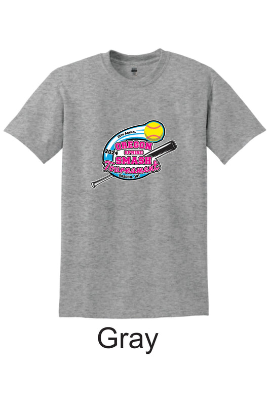 Oregon Summer Smash Tournament Tshirt Unisex/ Youth Availalble for post order. Gray