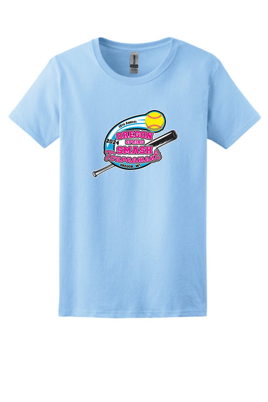 Oregon Summer Smash Tournament Tshirt Women Availalble only for pre order!  Light Blue