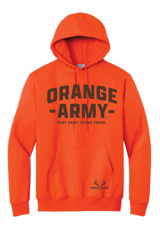 Max Creek Orange Army Cotton Blend Hoodie