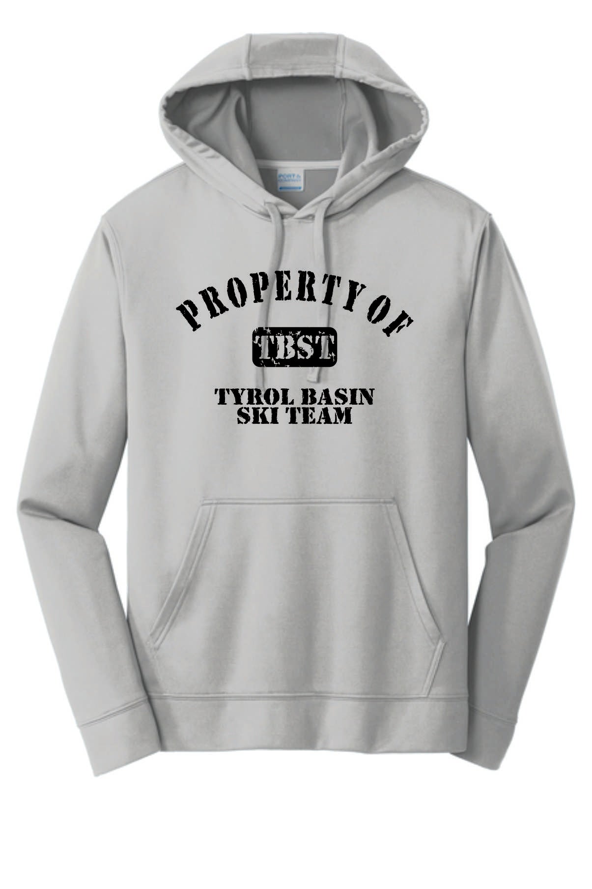 Property of TBST Performance sublimated hoodie. Silver or Charcoal. Adult and Youth Sizes