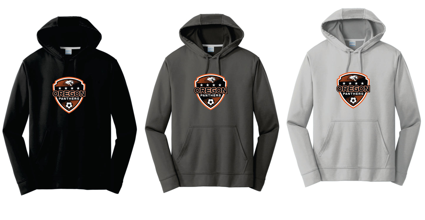 OHS  Girls Soccer Performance Hoodie. Black, Charcoal, Silver. Unisex and Youth Sizes