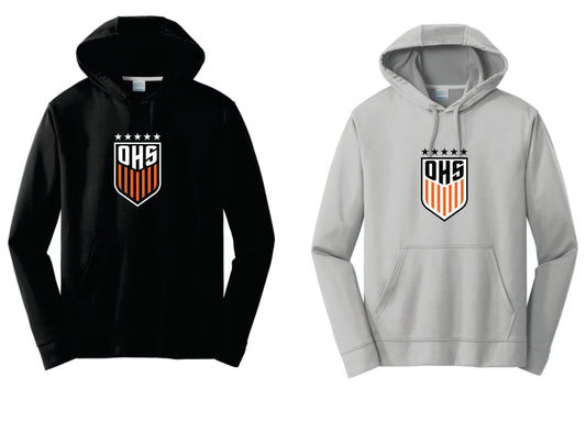 OHS BS Performance Hoodie. Black, Silver. Unisex and Youth Sizes