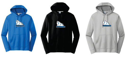 Icebergs Performance Hoodie.  Adult and Youth Sizes