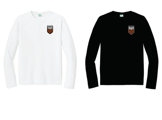 OHS BS Long Sleeve Performance Tee.  Black, White. Unisex and Youth Sizes V1 LC