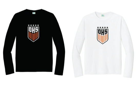 OHS BS Long Sleeve Performance Tee.  Black, White. Unisex and Youth Sizes