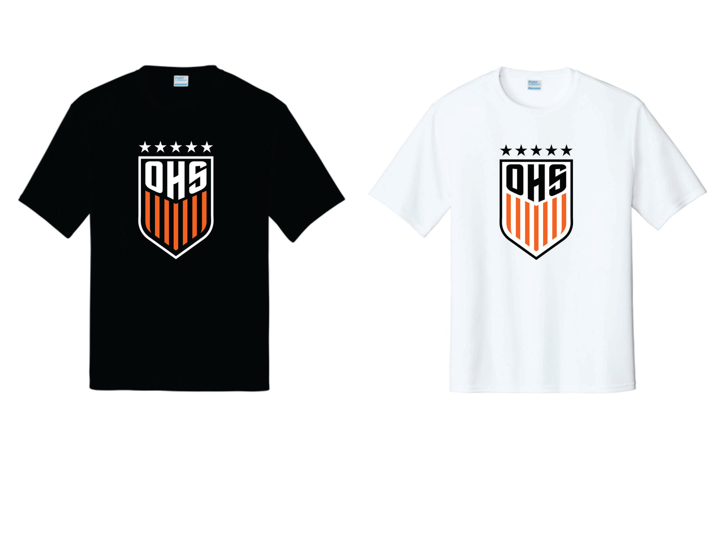 OHS BS Performance Tee with Digital Print. Black,, White. Women's Sizes