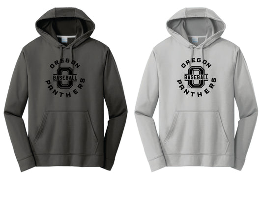 OBB Performance Hoodie. Silver, Charcoal. Adult and Youth Sizes  S1