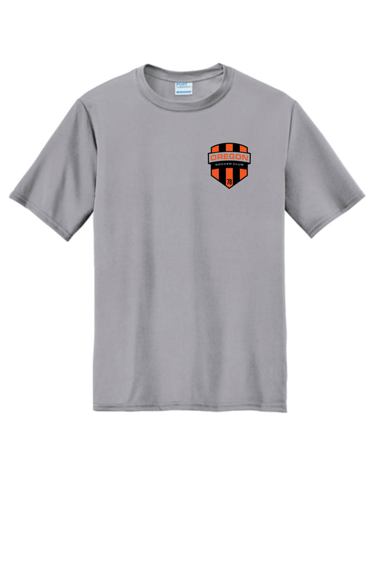 Oregon SC Performance Tee. Left Chest  Sublimated Design. Adult, Women, and Youth Sizes