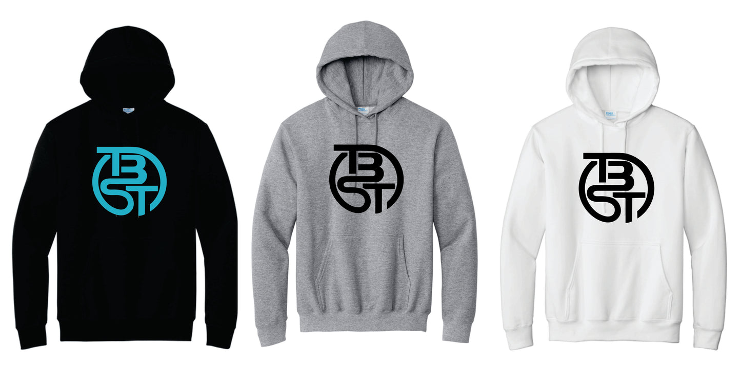 TBST Cotton Blend Hoodie.  Black, Gray, White.   Adult and Youth Sizes V1