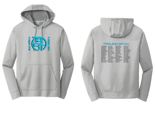 TBST Roster Performance sublimated hoodie. Silver Adult and Youth Sizes