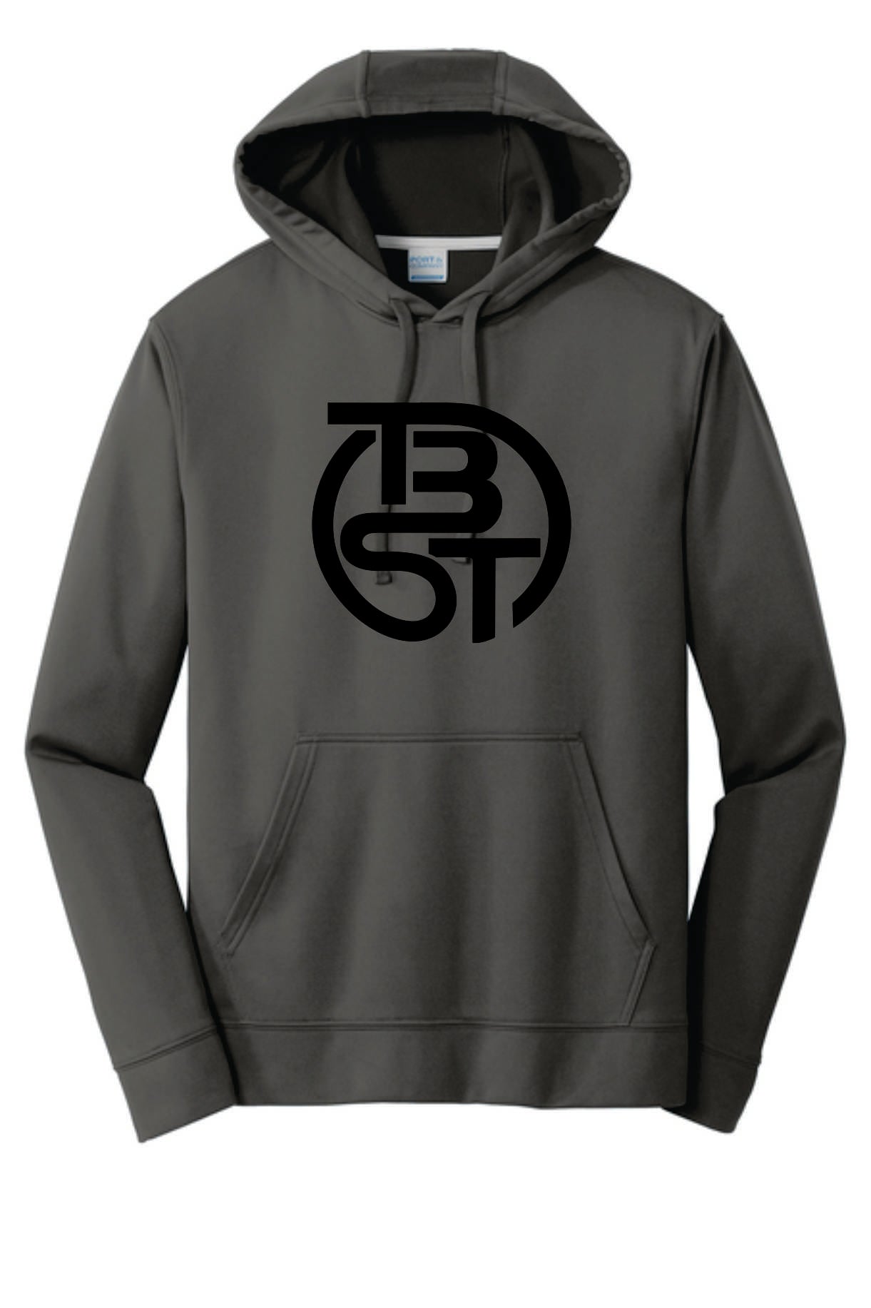 TBST Performance sublimated hoodie. Silver or Charcoal. Adult and Youth Sizes V1