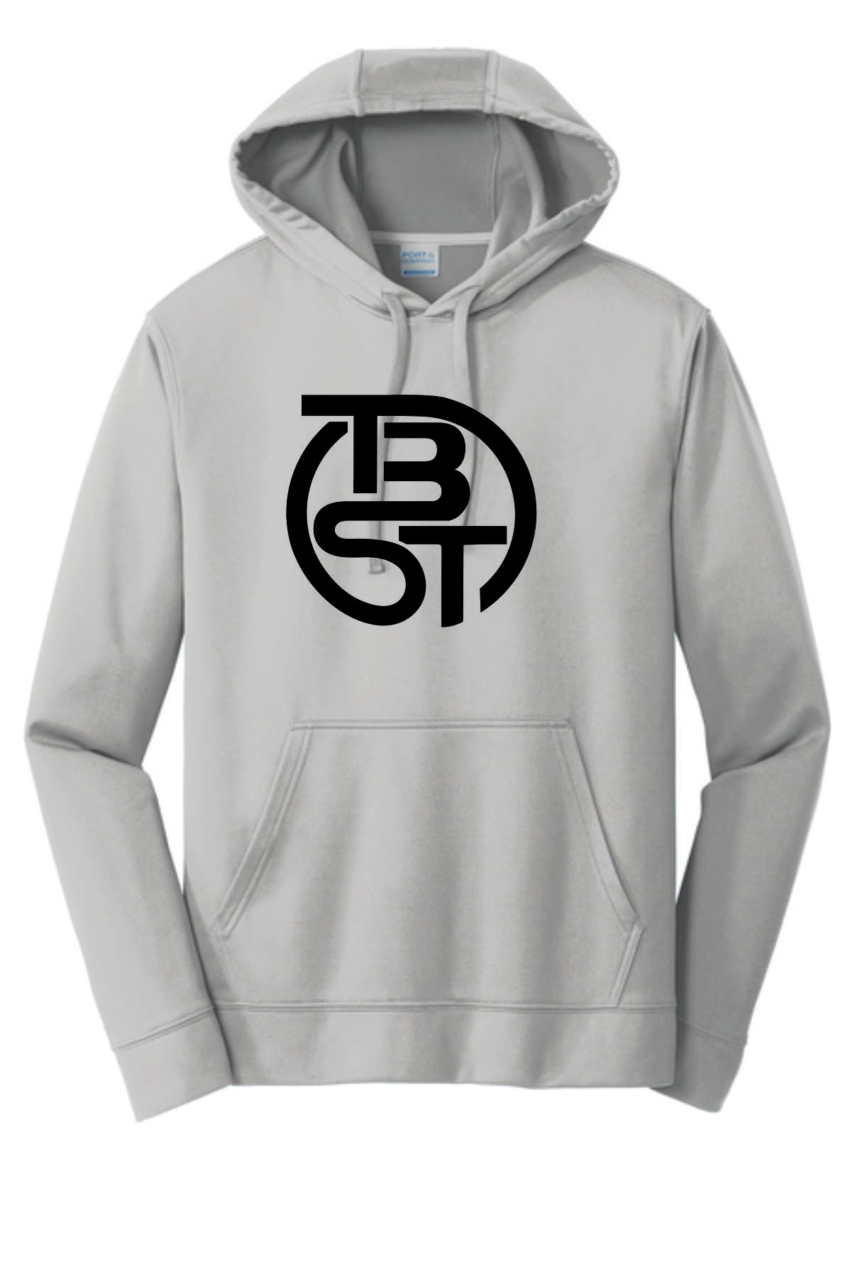 TBST Performance sublimated hoodie. Silver or Charcoal. Adult and Youth Sizes V1