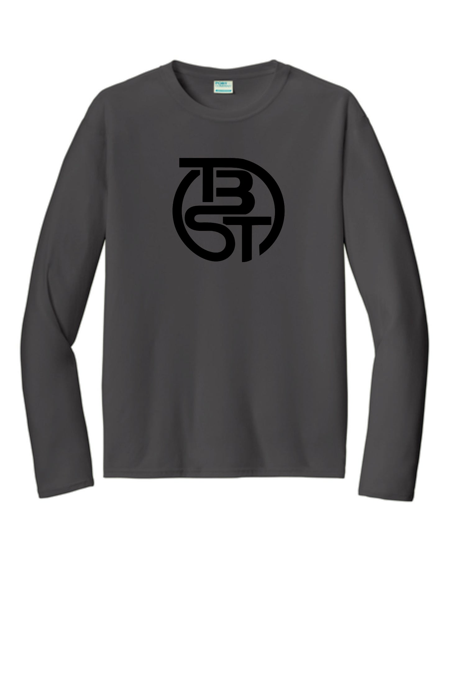 TBST Performance Long Sleeve Tee with sublimated design.  Silver or Charcoal. Adult, and Youth Sizes. V1