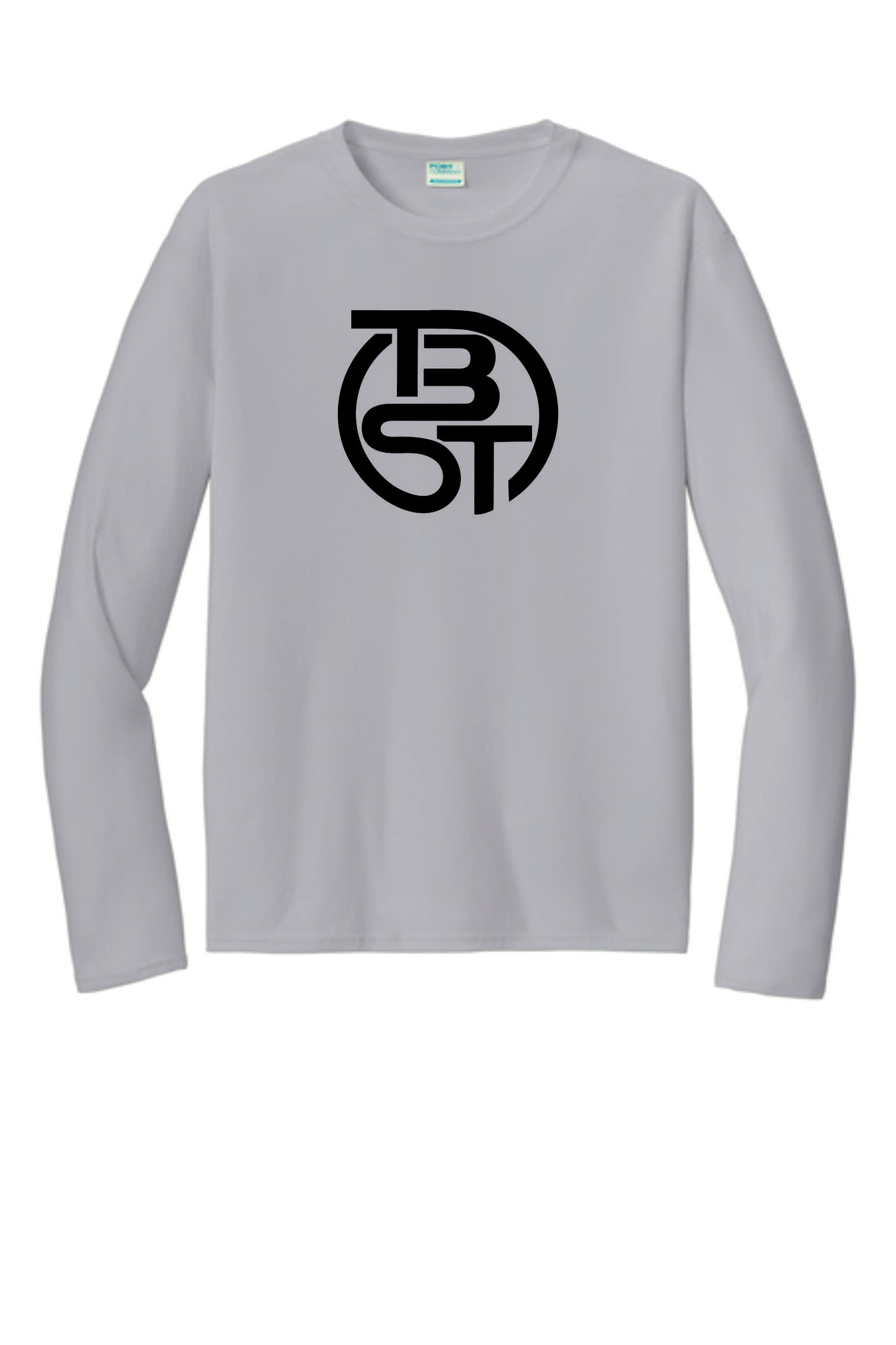 TBST Performance Long Sleeve Tee with sublimated design.  Silver or Charcoal. Adult, and Youth Sizes. V1