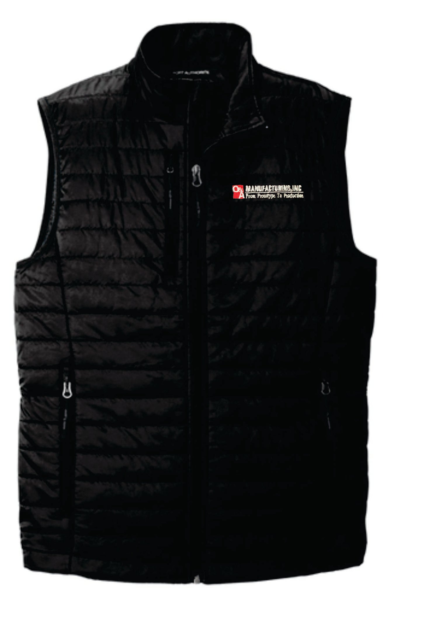 O&A Packable Quilted Vest with Embroidered Logo