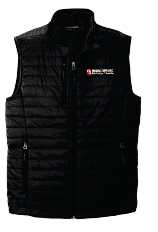 O&A Packable Quilted Vest with Embroidered Logo