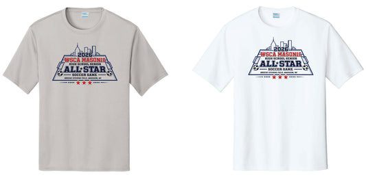 2026 WSCA All-Star Game Performance Tee Shirt. Unisex sizes.
