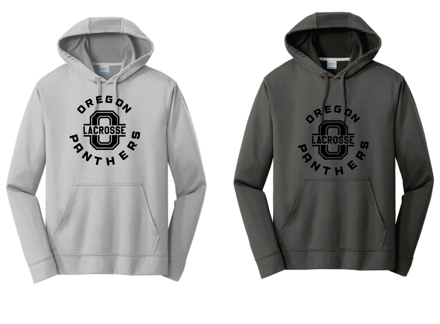 OHS Boys Lacrosse Performance Hoodie. Silver, Charcoal. Adult and Youth Sizes  V3