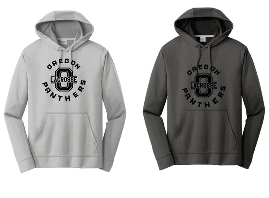 OHS Boys Lacrosse Performance Hoodie. Silver, Charcoal. Adult and Youth Sizes  V3